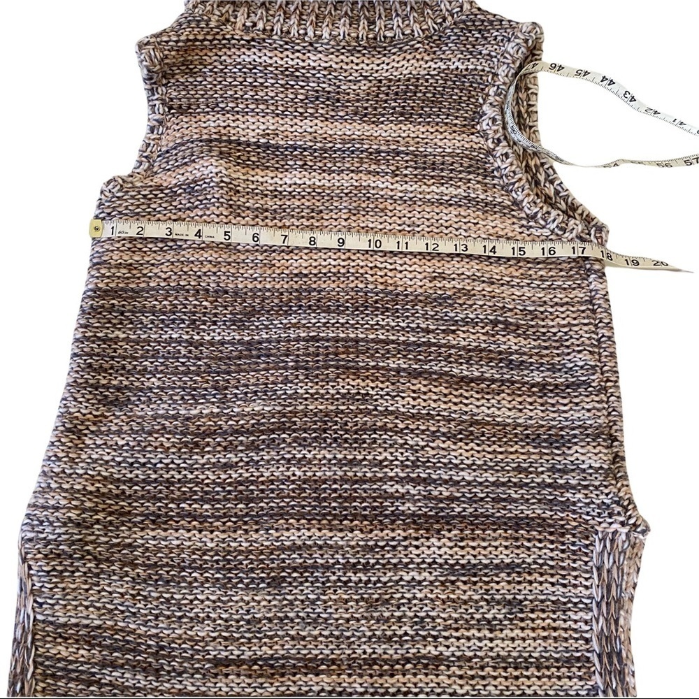Cliche Earth Tones Crochet Knit 3-D Knit Turtleneck Sweater Mini Dress Women’s M - Picture 6 of 10